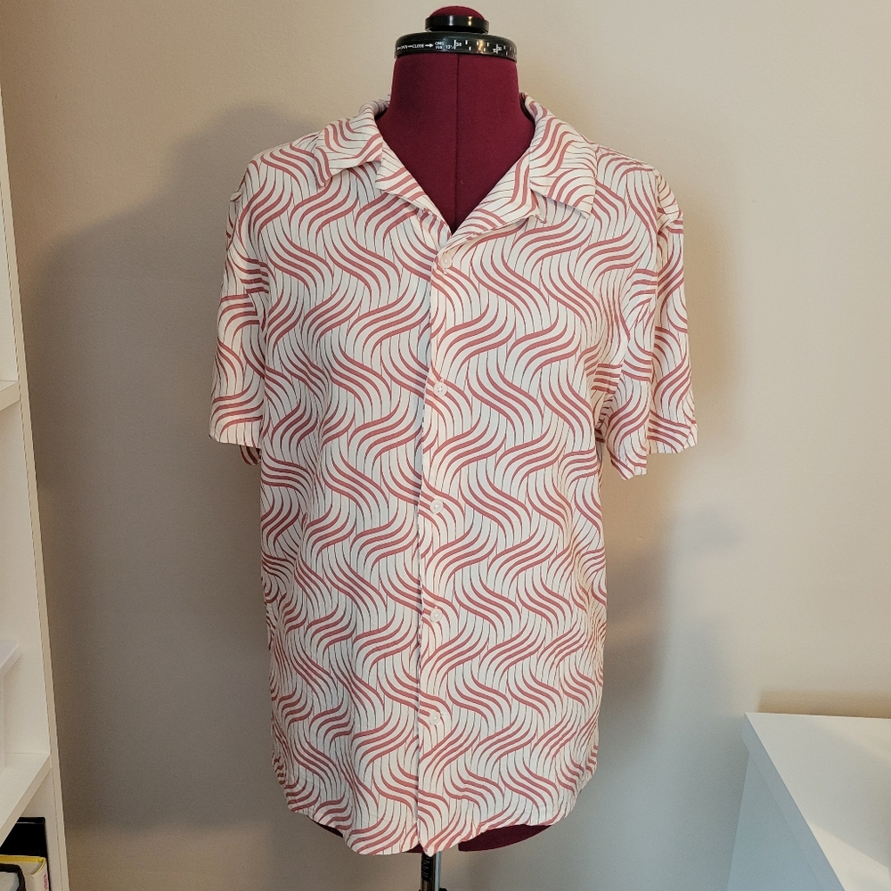Red and White Patterned Top